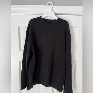 H&M Divided Black Oversized Crewneck Knit Sweater XS (W68)